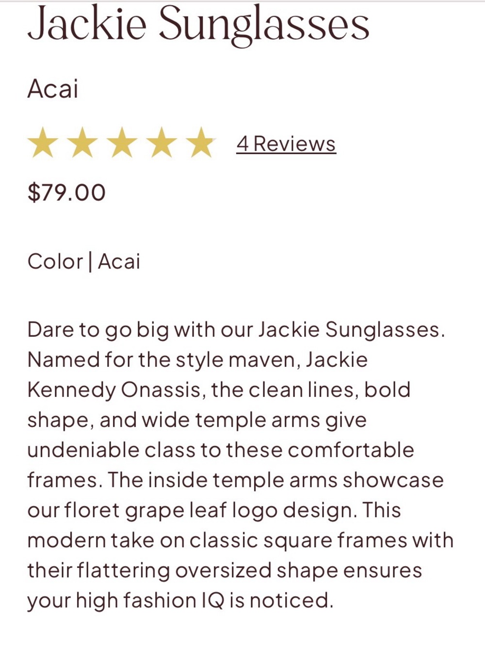 Patricia Nash Jackie Deep Purple (Acai) Oversized Square Sunglasses & Case NIB - Picture 7 of 10